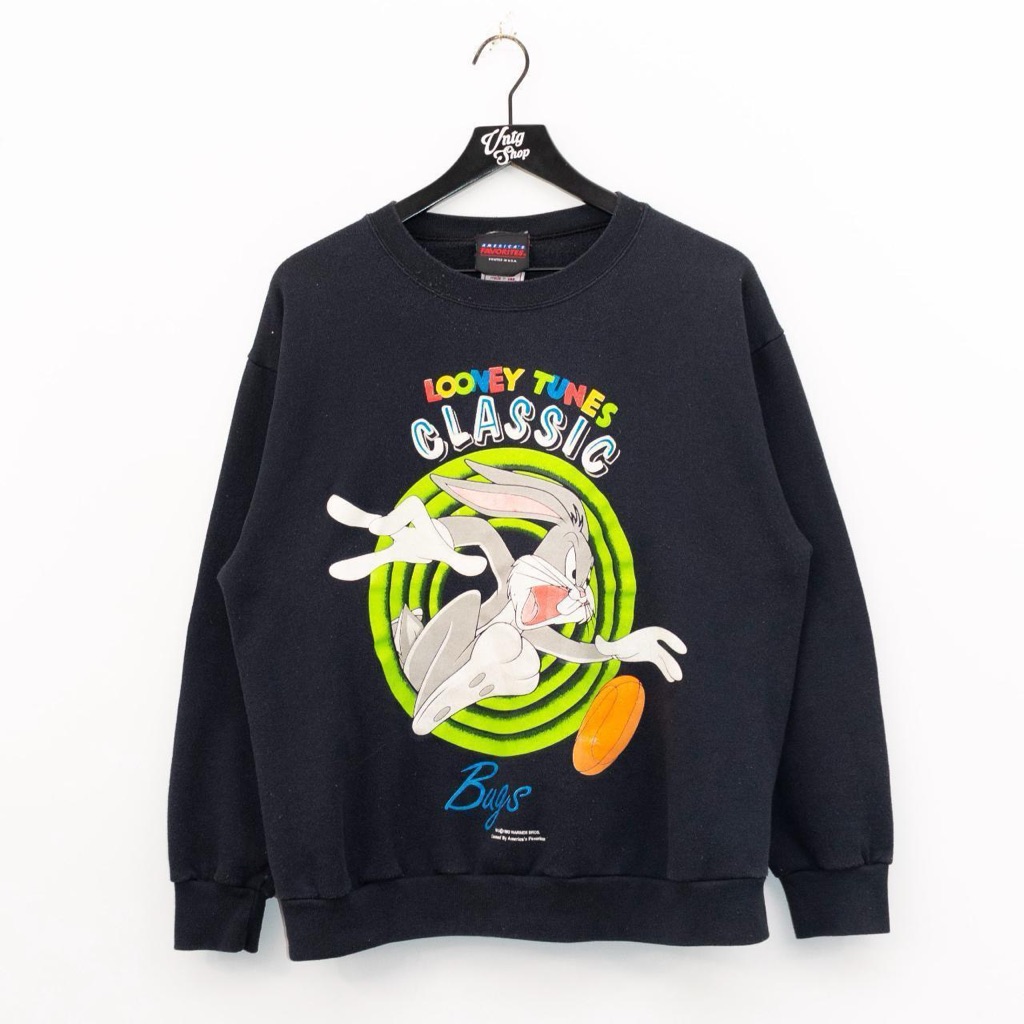 Delta Black Looney Tunes Bugs Bunny Graphic Crewneck Sweatshirt
